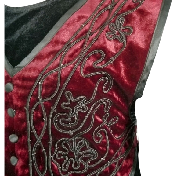 Northern Traditions 90s Folklore Holidays Red And Black Velvet Maxi Dress Medium - Picture 8 of 10